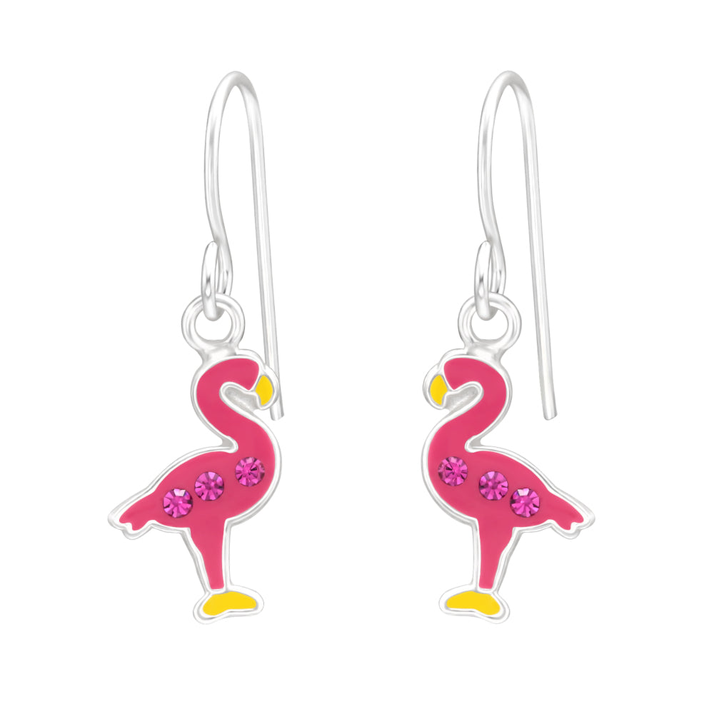 Zilveren kinderoorbellen - Flamingo hangers | MYKK Jewelry