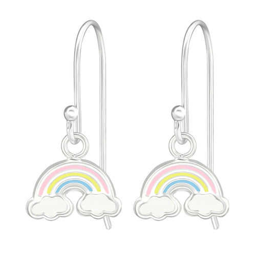 Zilveren kinderoorbellen - Regenboog hangers | MYKK Jewelry