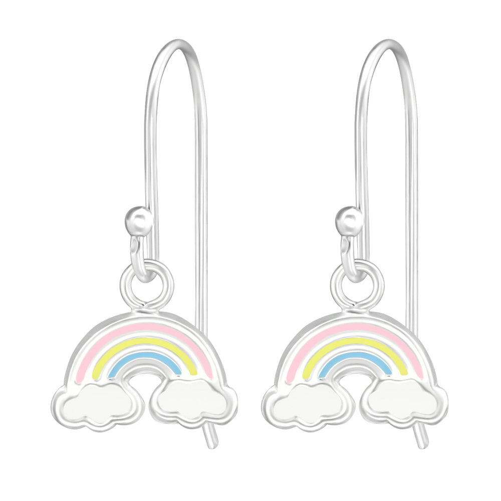 Zilveren kinderoorbellen - Regenboog hangers | MYKK Jewelry