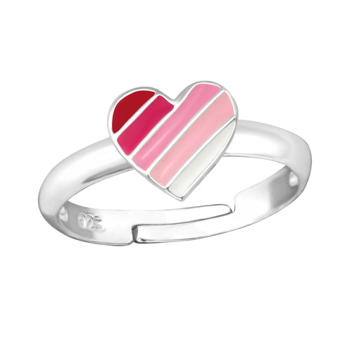 Zilveren kinderring - Hart roze | MYKK Jewelry