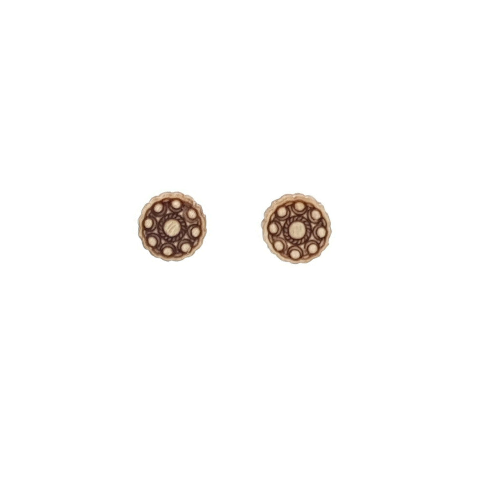 MYKK Jewelry | RVS Zeeuwse knop sieraden oorbellen - Hout groot