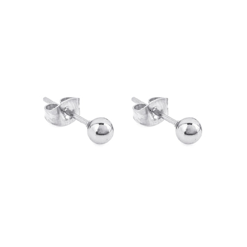 MYKK Jewelry | RVS oorbellen - Bolletje zilver