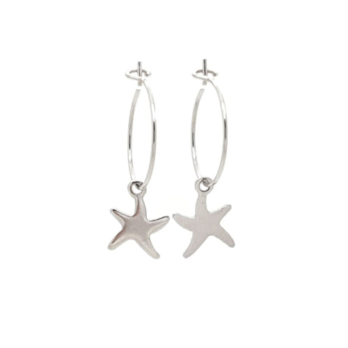 MYKK Jewelry | Oorbellen RVS - Zeester zilver
