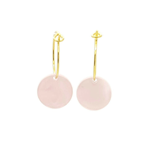 MYKK Jewelry | Oorbellen RVS - Rond poeder roze goud