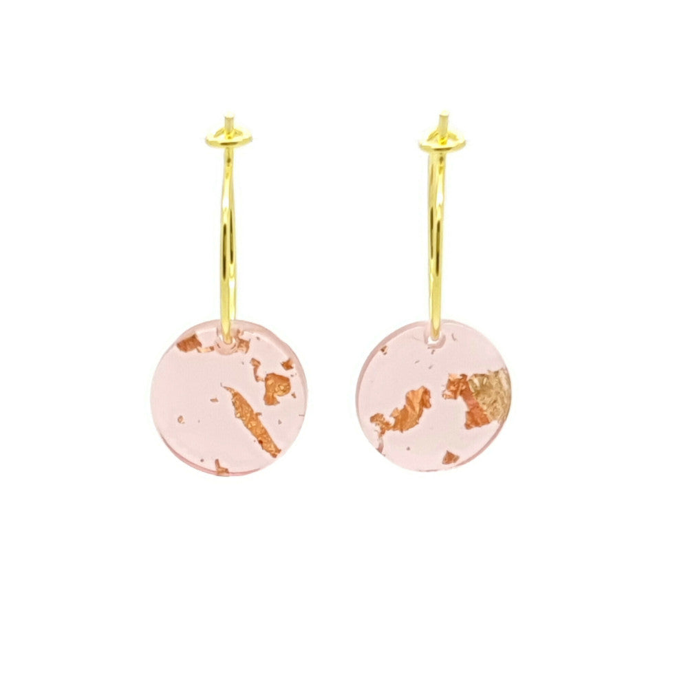 MYKK Jewelry | Oorbellen RVS - Rond roze-goud goud