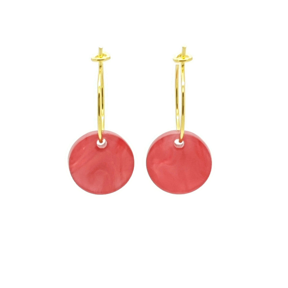 MYKK Jewelry | Oorbellen RVS - Rond zoet roze goud