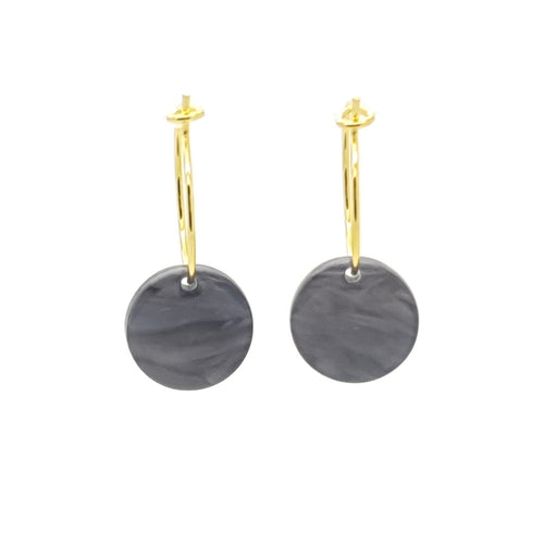 MYKK Jewelry | Oorbellen RVS - Rond grijs goud