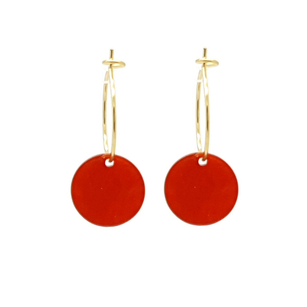 Oorbellen RVS - Rond rood goud | MYKK Jewelry