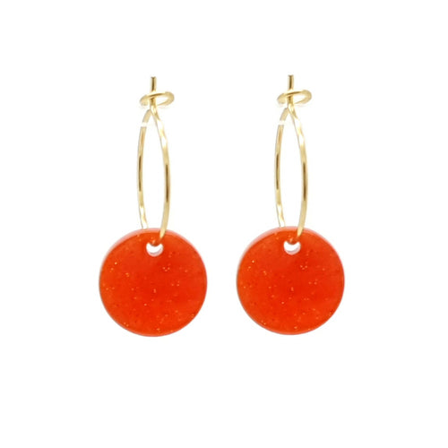 Oorbellen RVS - Rond coral goud | MYKK Jewelry