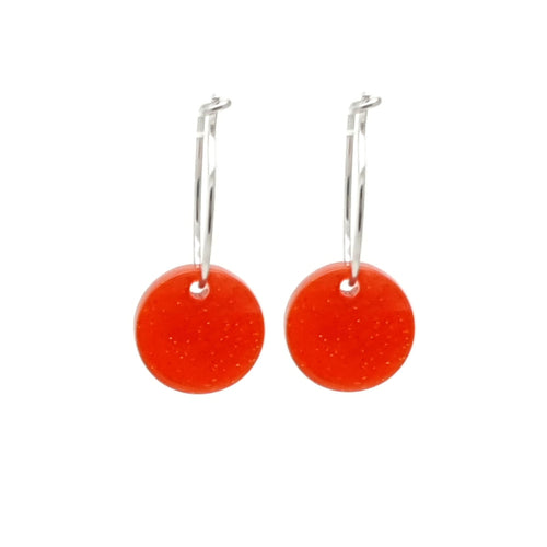 Oorbellen RVS - Rond coral zilver | MYKK Jewelry