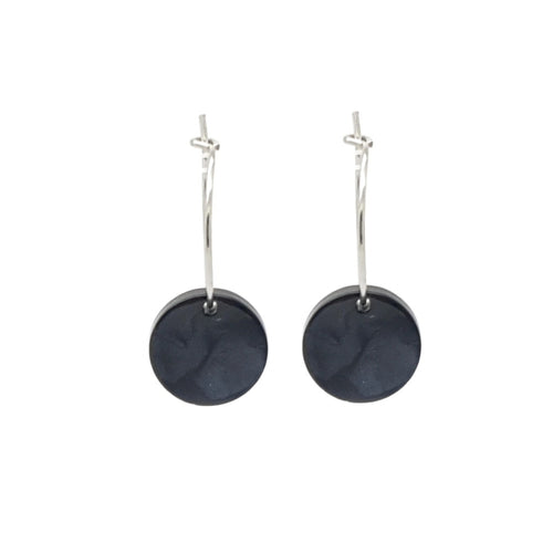 Oorbellen RVS - Zwart zilver | MYKK Jewelry