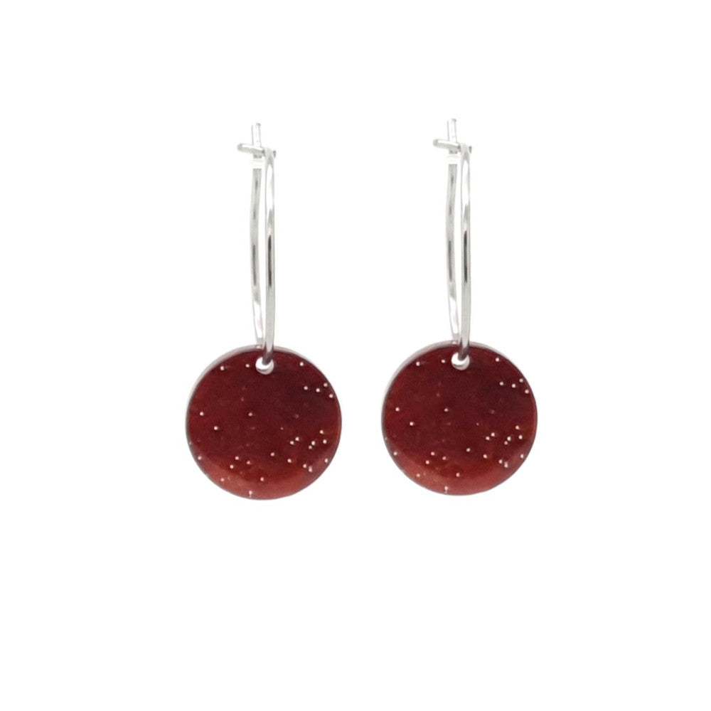 Oorbellen RVS - Roze rood zilver | MYKK Jewelry