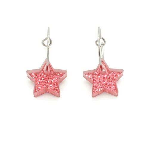 MYKK Jewelry | Oorbellen RVS - Ster roze zilver