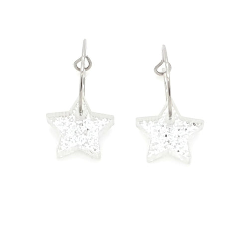 MYKK Jewelry | Oorbellen RVS - Ster glitter zilver