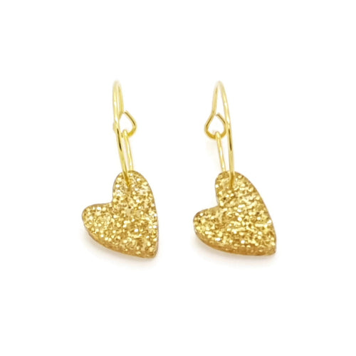 MYKK Jewelry | Oorbellen RVS - Hart plexi goud