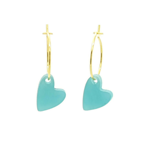 MYKK Jewelry | Oorbellen RVS - Hart mint goud
