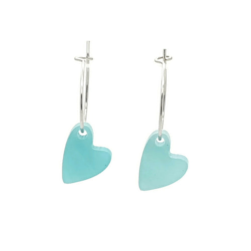 MYKK Jewelry | Oorbellen RVS - Hart mint zilver