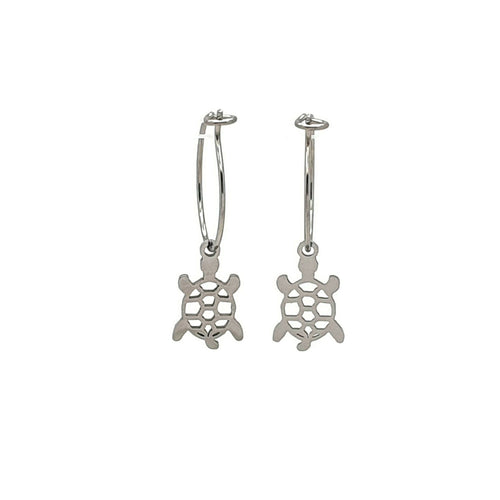 MYKK Jewelry | Oorbellen RVS - Schildpad zilver