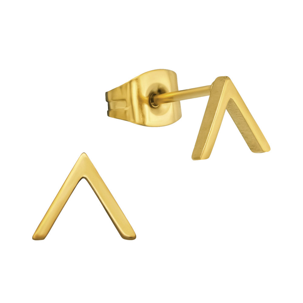 MYKK Jewelry | Oorbellen RVS - Open driehoek goud