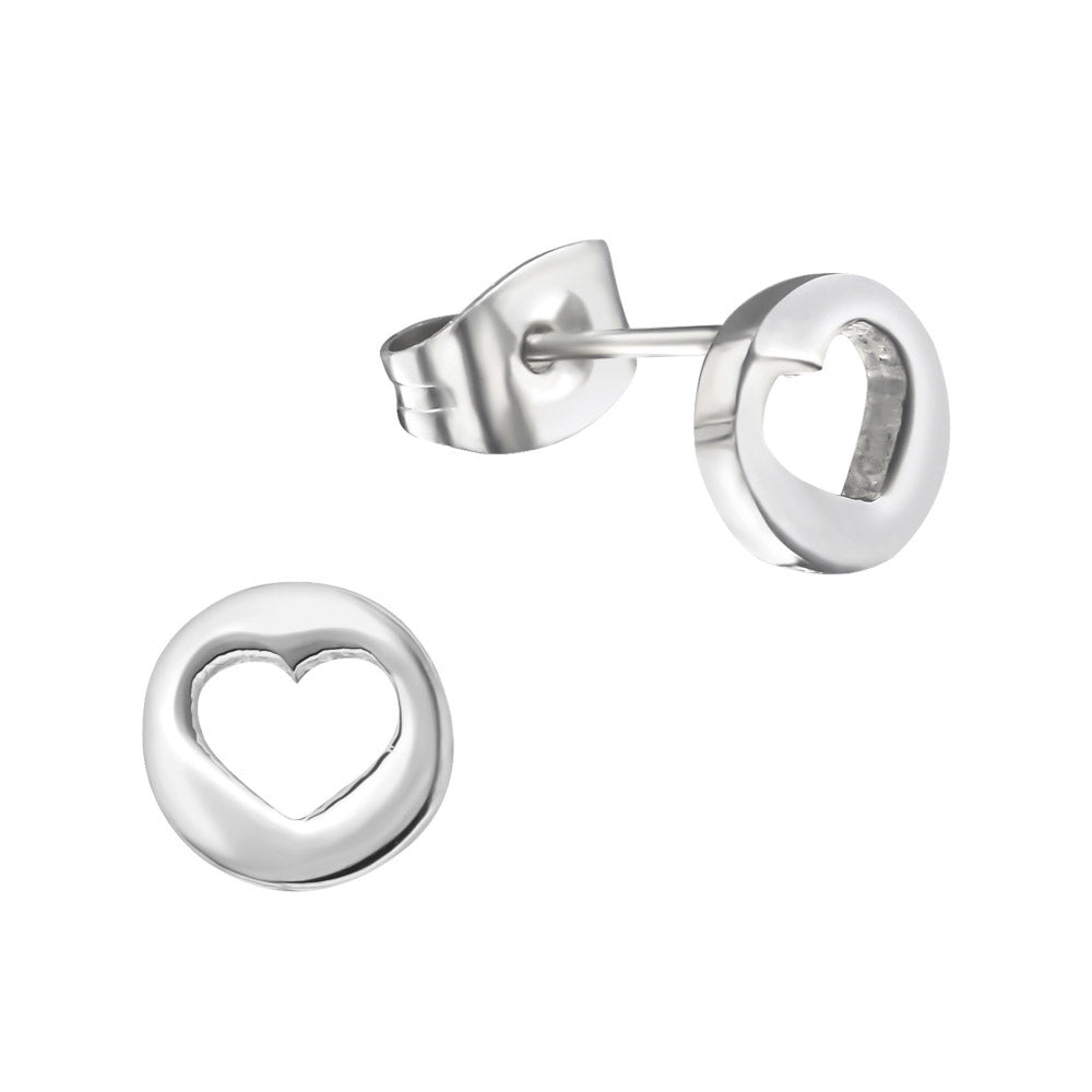 MYKK Jewelry | Oorbellen RVS - Open hart zilver