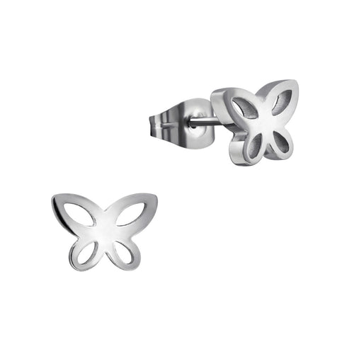 MYKK Jewelry | Oorbellen RVS - Vlinder zilver