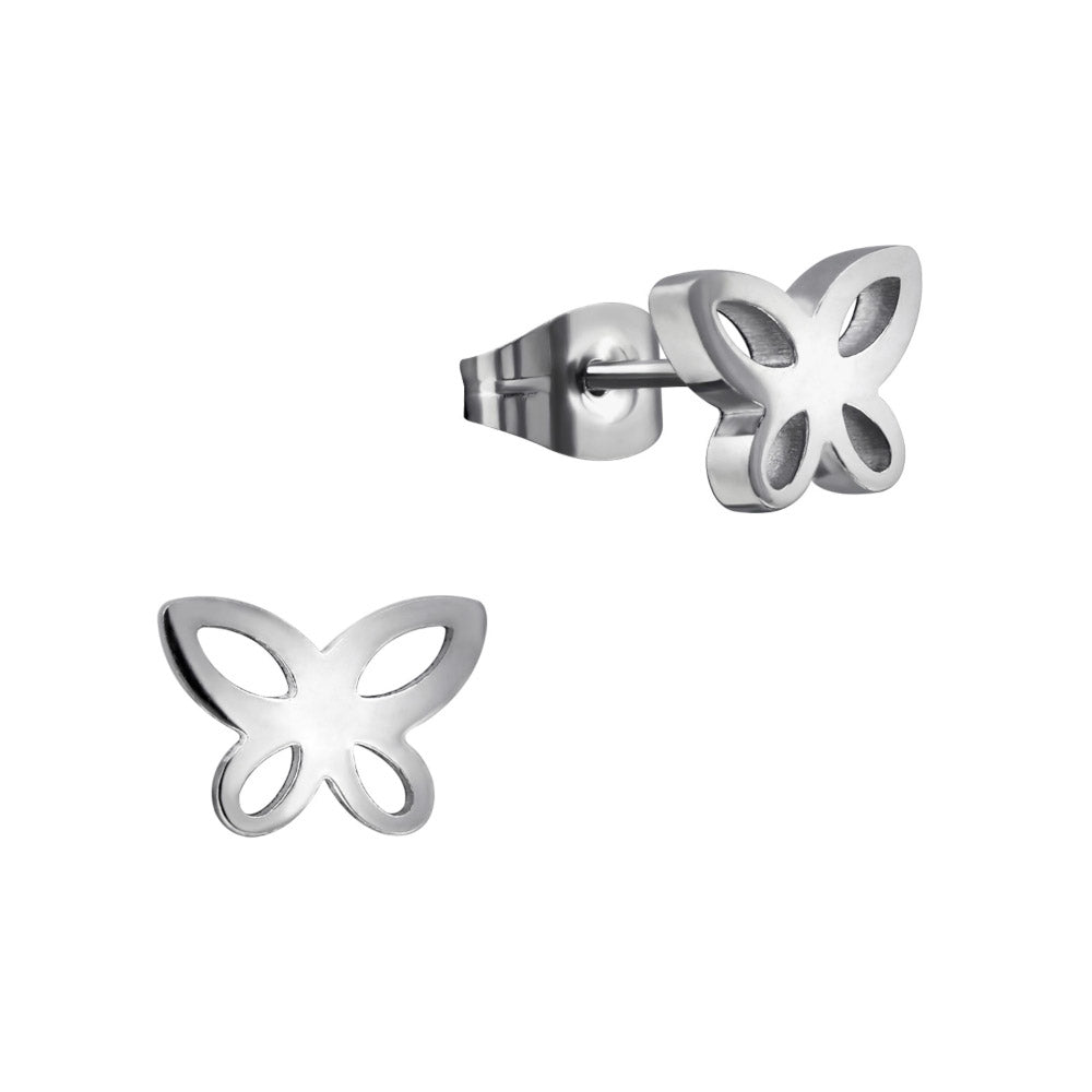 MYKK Jewelry | Oorbellen RVS - Vlinder zilver