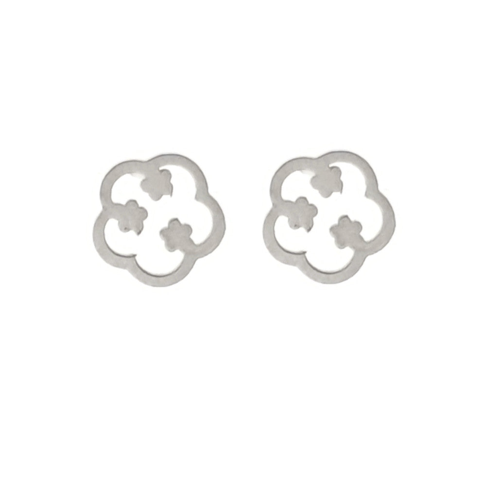 MYKK Jewelry | Oorbellen RVS - Bloemen zilver