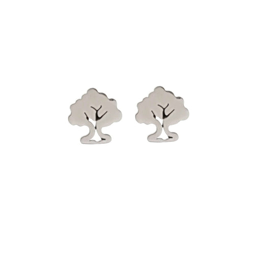 MYKK Jewelry | Oorbellen RVS - Levensboom zilver