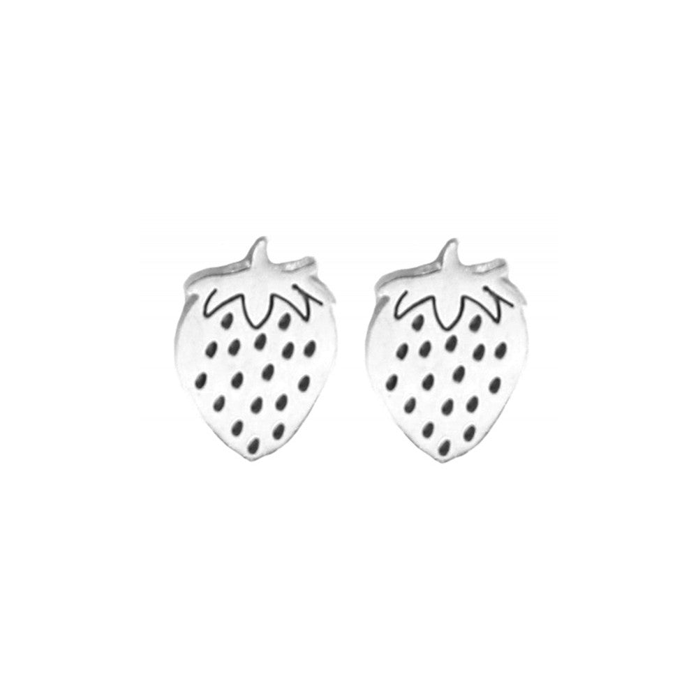 Oorbellen RVS - Aardbei zilver MYKK Jewelry