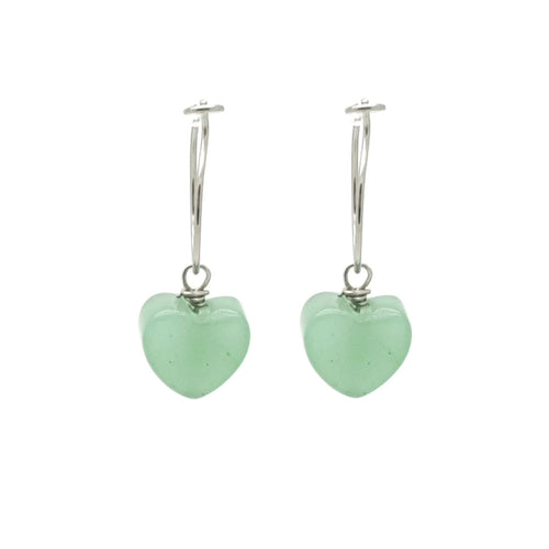 Oorbellen RVS - Natuursteen turquoise groen zilver | MYKK