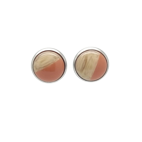 Oorbellen RVS - Resin oranje MYKK Jewelry