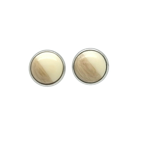 Oorbellen RVS - Resin creme MYKK Jewelry