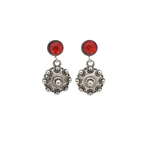 MYKK Jewelry | Sieraden Zeeuwse knop oorbellen - Rood