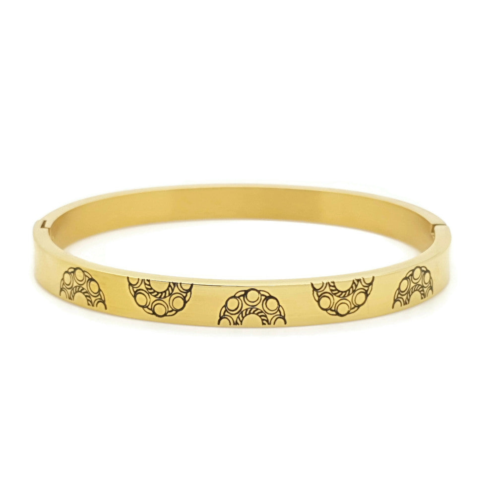MYKK Jewelry | RVS Zeeuwse knop armband - RVS bangle goud