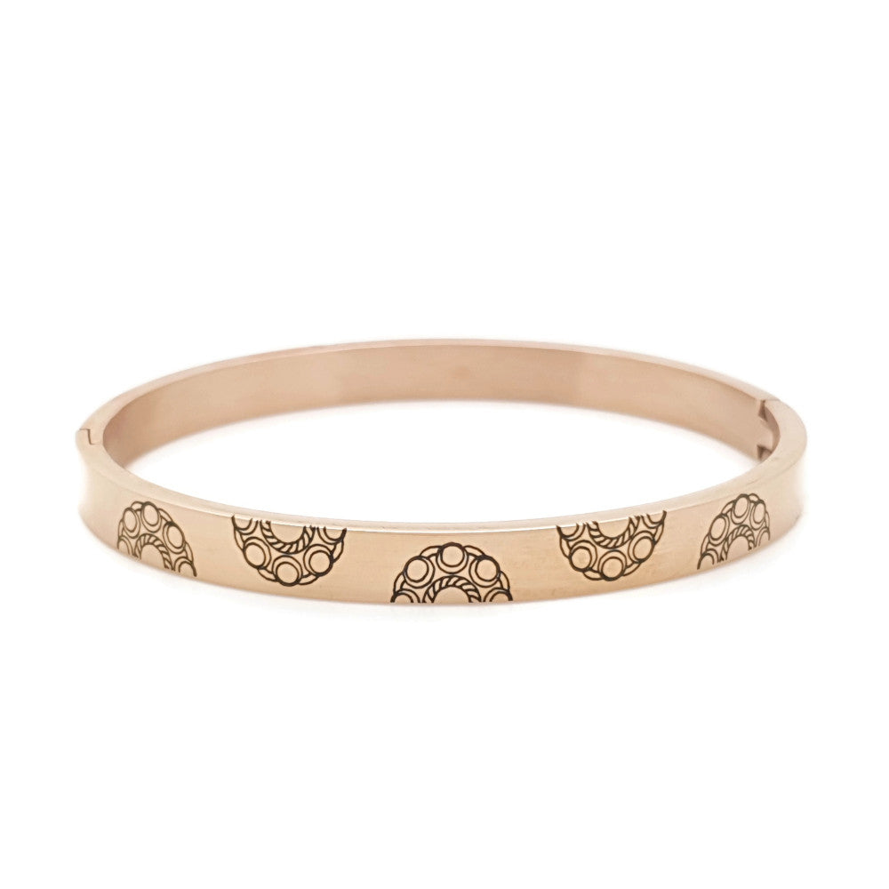 MYKK Jewelry | RVS Zeeuwse knop armband - RVS bangle rose goud small