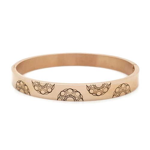 MYKK Jewelry | RVS Zeeuwse knop armband - RVS bangle rose goud large