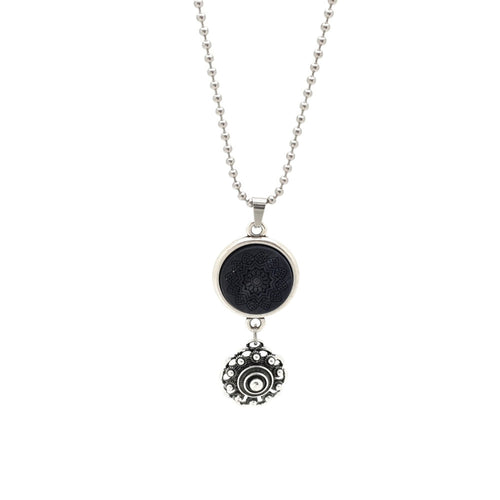 Zeeuwse knop ketting - Gekleurde hanger mandala zwart | MYKK Jewelry