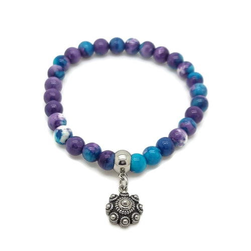 RVS Zeeuwse knop armband - Natuursteen paars blauw | MYKK Jewelry