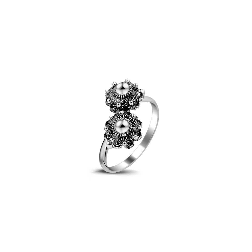 Zeeuwse knop ring - Zilveren Zeeuwse knop dubbel | MYKK Jewelry
